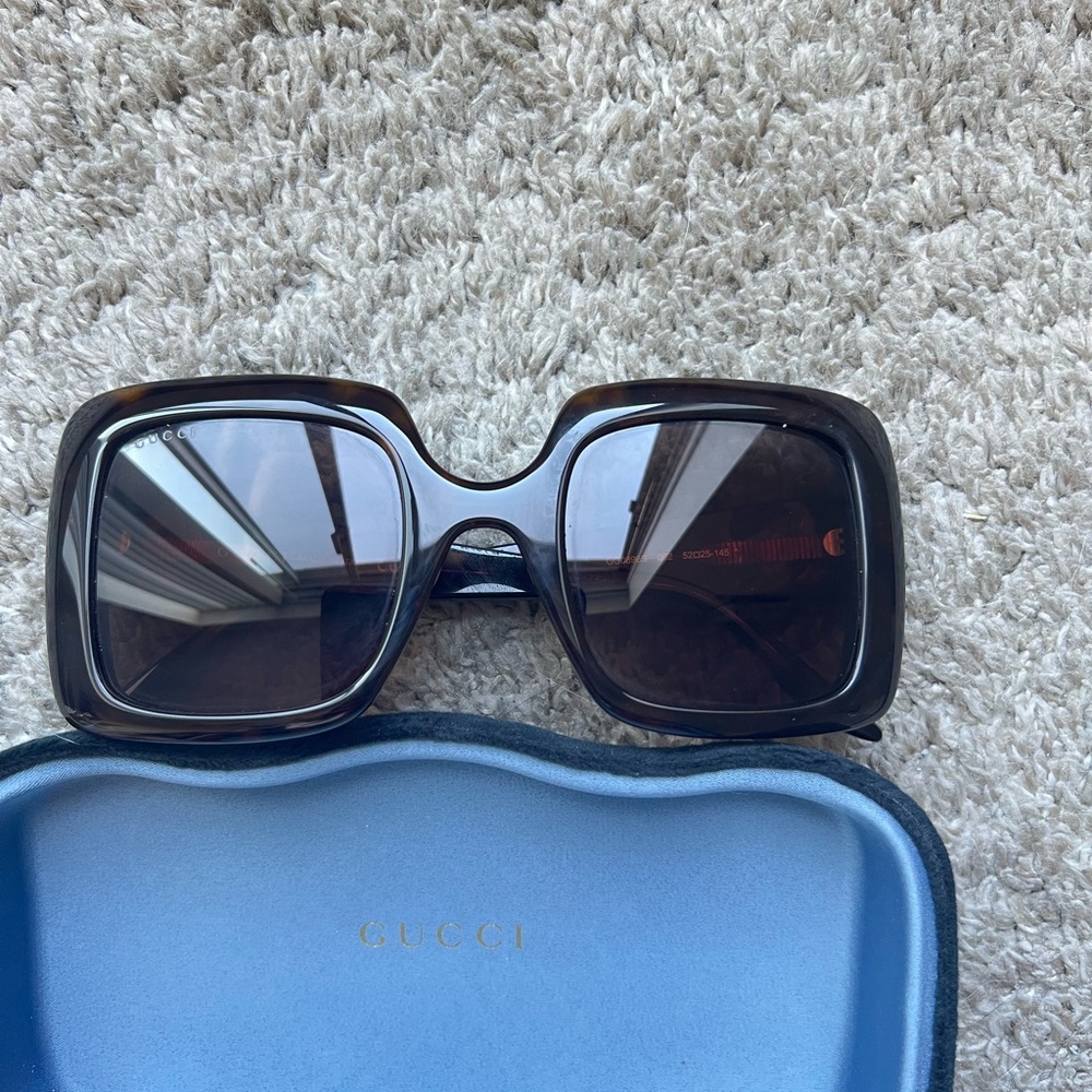 Gucci Brown Oversized Square Sunglasses - Picture 7 of 7